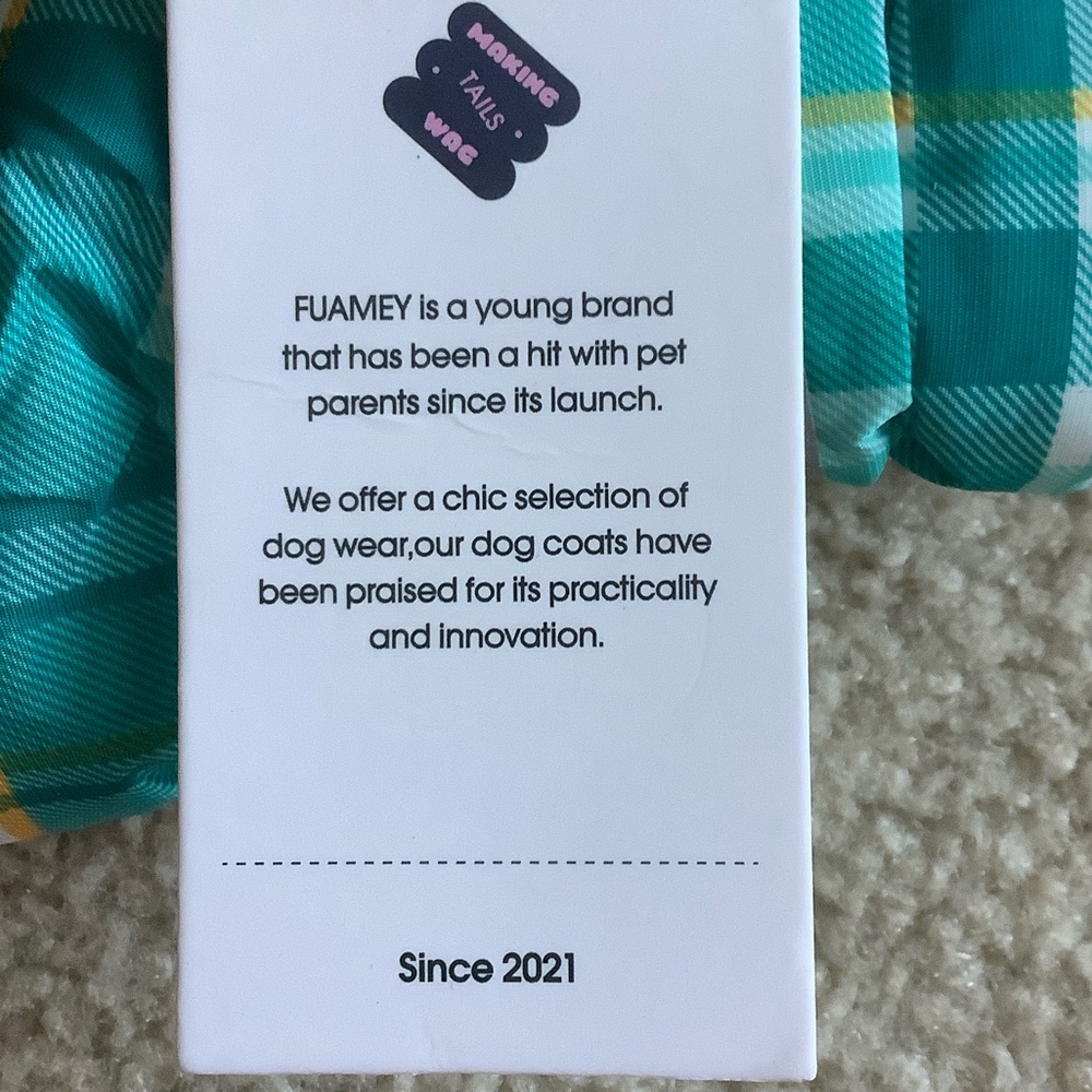 NWT Plaid Dog Jacket - Green and Gray - Picture 9 of 10